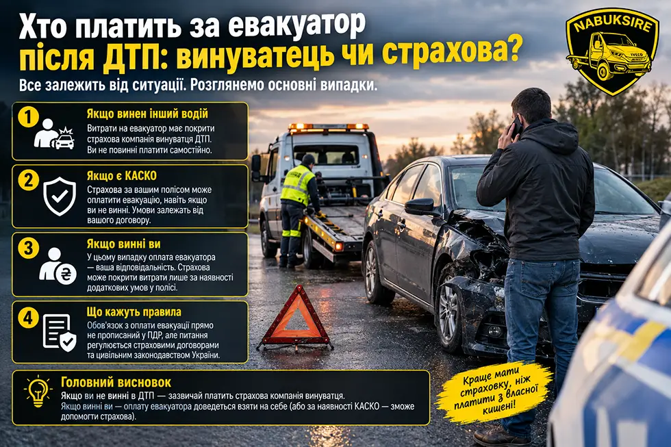 Кто платит за эвакуатор после ДТП: виновник или страховая?