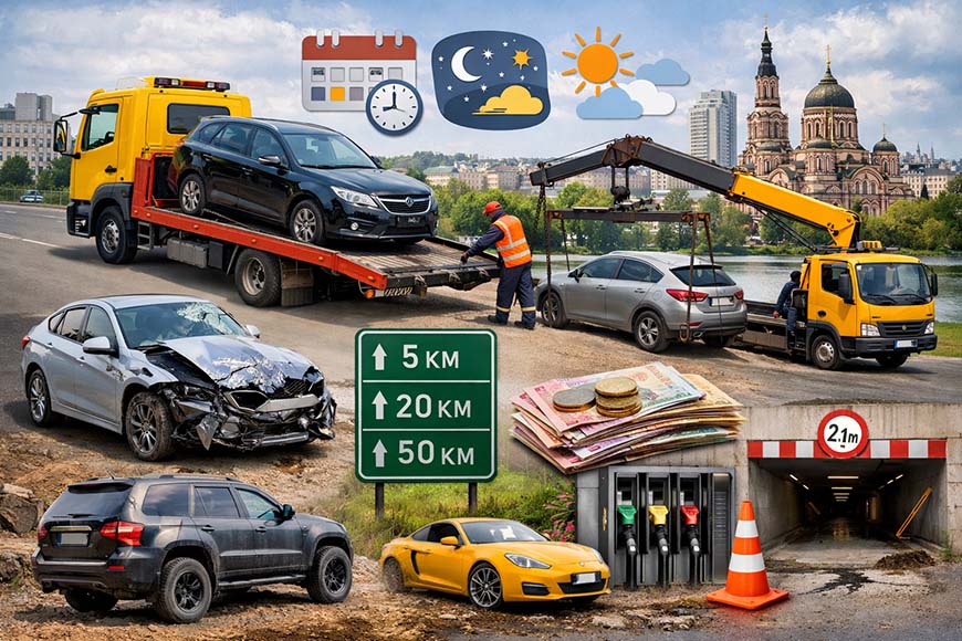От чего зависит цена эвакуации авто в Украине — честный разбор